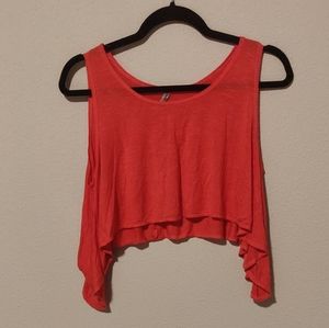 $2 add on - Pink peach crop top very flowy size S